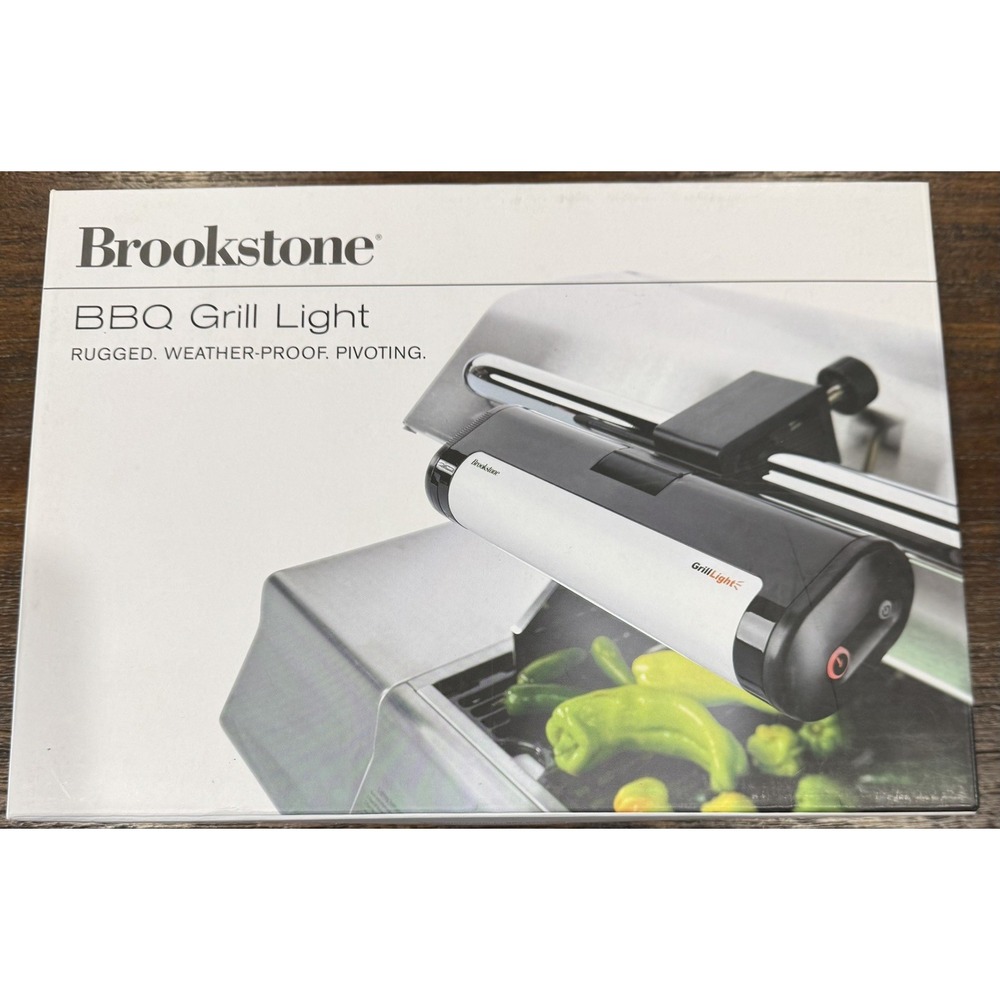 Brookstone Handle-Mount Grill Pivoting Light w/Auto Shutoff BBQ #439794 (New)